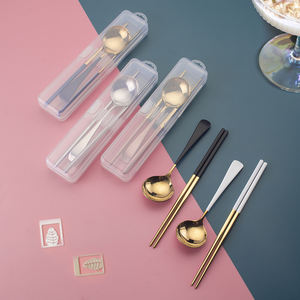 أواني كورية للسفر من الفولاذ المقاوم للصدأ مع حافظة - Product Image 2