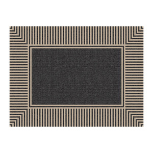Paillasson d'extérieur rectangulaire rayé antidérapant en fibre de polyester pour entrée et salon - Product Image 1