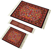 Set Alas Mouse dan Tatakan Gelas Karpet Persia yang Indah, Alas Mouse Karpet, Pembatas Buku Rajut, Hadiah untuk Ibu, Hadiah untuk Istri, Set Hadiah