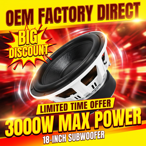 Gran Descuento, Subwoofer para Auto de 18 Pulgadas, 1500w, Woofer de Bajos, <span class=keywords><strong>Precio</strong></span> Directo de Fábrica OEM, Altavoz Blanco para Sistema de Sonido Profesional - Product Image 1