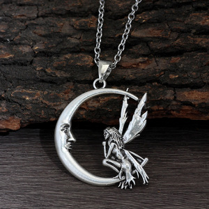 Collar con Colgante de Bruja Gótica de Halloween con Calavera, Luna y Estrella, Sombrero Mágico Misterioso, Escoba de Bruja, Joyería de Moda Gótica para Fiestas Rock, Regalo - Product Image 5