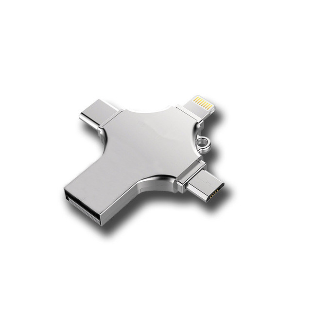 Good 4 in 1 USB Flash Drive Pendrive 64GB Otg Flash Memory for for Type-C /Lightng/ Micro USB/ Computer