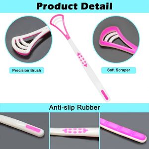 Limpiador de Lengua de Plástico de Doble Cara de 18cm*2.9cm, Colores Variados, Molde Personalizado, con Bolsa OPP, Directo del Fabricante - Product Image 4