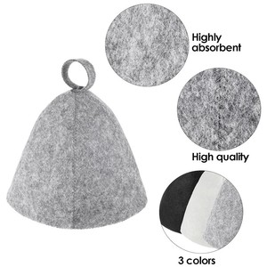 Bonnet de douche en <span class=keywords><strong>feutre</strong></span> de laine de haute qualité, blanc, pour salle de bain et sauna, avec ventouse, personnalisable, logo brodé, achat en gros pour marques. - Product Image 3