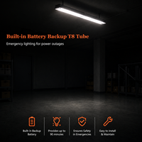 Tube LED T8 G13 à base intégrée, température de couleur réglable, avec batterie de secours de 2 heures, 18W/8W, éclairage d'urgence