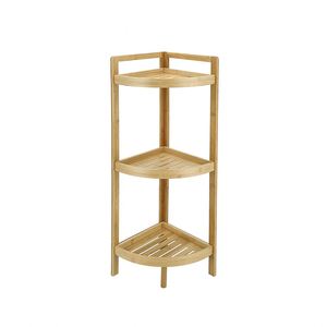3-Tier <b>Corner</b> Shower Caddy <b>Stand</b> Wood Shower Organizer Standing Durable <b>Corner</b> Shelf Space-Saving Design Storage for Living Room - Product Image 3