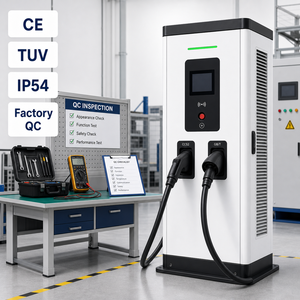 เครื่องชาร์จรถยนต์ไฟฟ้าแบบเร็วพิเศษ 600A รุ่นใหม่ NACS CCS2 หัวชาร์จคู่ ODM สถานีชาร์จเชิงพาณิชย์ กำลังไฟเกิน 100kW-120kW สีขาว - Product Image 1