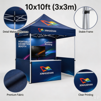 Tente de réception pliable en aluminium avec impression personnalisée, toile Oxford 600D imperméable, pour salons professionnels et événements publicitaires