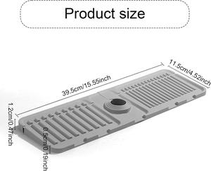 Tapis de protection anti-éclaboussures pour évier de cuisine et salle de bain, tapis de drainage en silicone, tapis récupérateur d'eau - Product Image 2