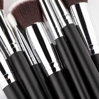 Lot de 15 pinceaux de maquillage professionnels de luxe, outils de maquillage de haute qualité avec logo personnalisé, marque privée, vente en gros