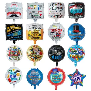 18inch Spanish Happy Father's Day Helium Globos Feliz Dia Super Papa Foil Balloons father mother Party Decoration Baloes