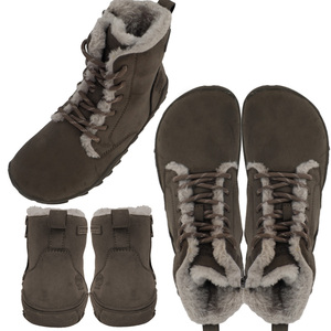 Bottes d'hiver minimalistes pour l'extérieur, à bout large, chaudes et confortables, doublées polaire, avec fermeture éclair latérale flexible, pour la neige - Product Image 2