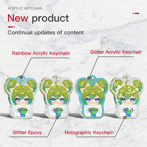 Özel karikatür Anime holografik anahtarlıklar promosyon özel Logo akrilik <span class=keywords><strong>Charms</strong></span> plastik özelleştirilmiş hediye baskı anahtarlık - Product Image 6