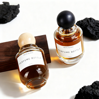 Flacon de parfum en verre transparent cylindrique de luxe personnalisé de haute qualité, vide, avec pulvérisateur à sertir, 100 ml, avec impression d'écran et diffuseur à roseaux