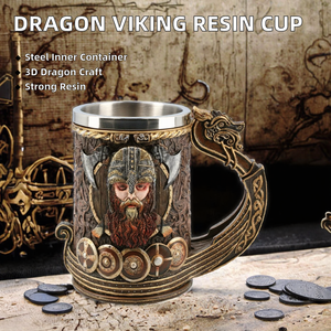Coupe Viking Pirate Tête de Dragon avec Contenant Intérieur 3D – Ustensile à Vin en Résine pour Bar, Restaurant, Maison – Modèle Rétro C122 - Product Image 2