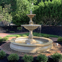 Fontaines d'eau décoratives de jardin avant-coureur modernes personnalisées BLVE, fontaines de jardin en pierre et en marbre d'extérieur