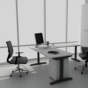 Escritorio de grado médico ajustable de 2 etapas 720-1150m en forma de L con triple motor y control de estabilidad - Product Image 6