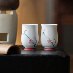 Guanlan Plum Blossom Tea <b>Cup</b> Porcelain Round Traditional Chinese Style Master <b>Cup</b> For Tea Tasting - Product Image 3