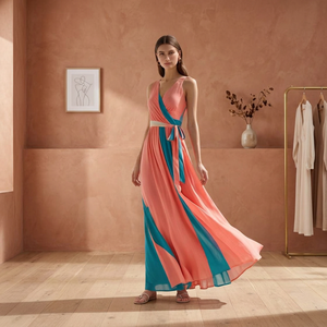 Robe Maxi enveloppante Tropical Vibe Vêtements d'Explorateur Urbain Cousus Artisan Léger - Product Image 2