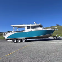 Yacht de sport luxueux de 9,6 m (35 pieds) avec cabine fermée, bateau familial en aluminium pour la pêche et le camping, avec salle de bain privée, certifié CE