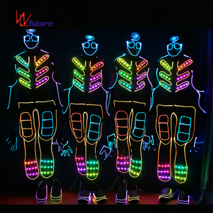 Trajes LED gimnásticos programables, disfraces de luz LED para baile de <span class=keywords><strong>Club</strong></span>, disfraz Tron LED 0149 - Product Image 3