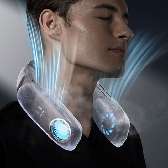 Portable Neck Fan with Semiconductor Cooling Bladeless Wearable Personal Air Conditioner Rechargeable USB Neck Fan for Outdoor