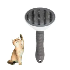 Serbest bırakma düğmesi ile Pet kedi fırça saç çıkarıcı kedi yavru tavşan masaj için bakım fırçası kedi tarak gevşek kürk kaldırır