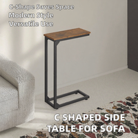C-förmiger Holztisch im modernen Design zum Unterschieben unter Sofa/Bett, TV-Tablett mit Stauraum, Wohnzimmermöbel, C-förmiger Couchtisch
