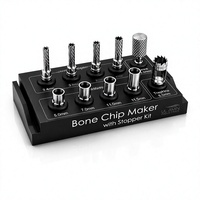 Kit de fabrication de copeaux d'os dentaires manuels en acier inoxydable avec ensemble de bouchons