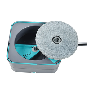 Vadrouille plate pour le nettoyage des sols avec seau Vadrouille en microfibre Raclette de nettoyage à main libre Séparation auto-nettoyante et sale Vadrouille rotative - Product Image 4