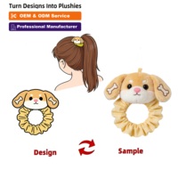 Chouchous pour cheveux en peluche chat mignon, rembourrés en coton PP, marque FDZ, pour filles, faible MOQ, doux, personnalisables, fabriqués à Hunan