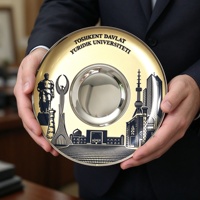 Plaque commémorative en cuivre antique avec logo personnalisé, plaque souvenir en métal, design en relief 3D, avec boîte en bois