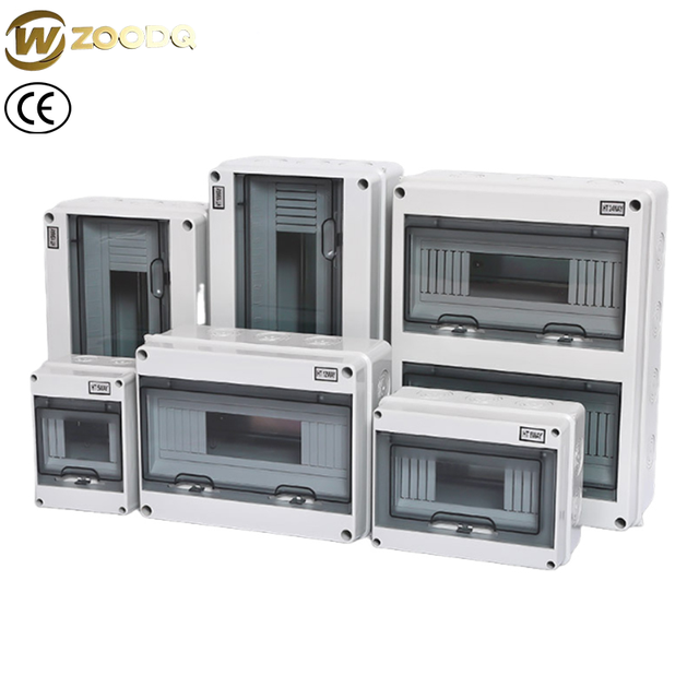 HT Series Outdoor Waterproof IP65 ABS Plastic Electrical Junction Box 8-Way Switch Panel PC Mount Distribution Enclosure for