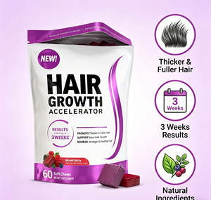 Gomitas para el Crecimiento del Cabello con Resultados en 3 Semanas, Masticables Suaves que Nutren un Cabello Más Fuerte y Saludable, Suplemento para el Tratamiento de la Caída del Cabello para Hombres y Mujeres, Venta al Por Mayor - Product Image 1