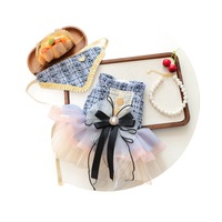 PETCIRCLE PET Circle Syal Segitiga Lipat Poliester untuk Anjing dan Kucing, Motif Bunga, Semua Musim, Aksesoris Kasual untuk Acara Sosial