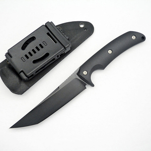 Cuchillo de Hoja Fija Hongrui D2 de Acero con Mango G10 para Senderismo, Campismo, Caza y Corte, Color Verde y Negro, Hoja Tanto - Product Image 3