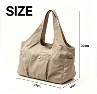 Sac fourre-tout léger en nylon à bandoulière, multi-poches, décontracté, style hobo, grande capacité, pour le shopping quotidien, sac bandoulière pour femme