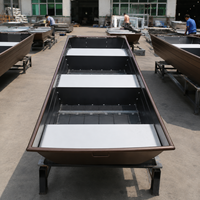 Nouveau bateau en aluminium Jon de 10 à 16 pieds, fond plat, eau peu profonde, pêche, chasse au canard, stable, léger, certifié CE, moteur en option