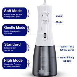 Nuevo Irrigador Bucal Portátil Recargable por USB IPX7 de 400 ml con Pantalla Digital y 8 Modos para el Hogar - Product Image 3
