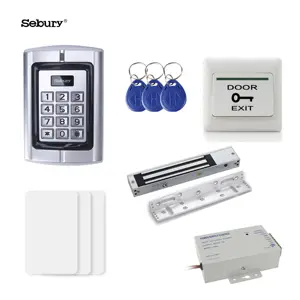 Sebury 핫 세일 전체 RFID 125khz 도어 액세스 제어 시스템 + 전원 공급 장치 + 자물쇠 + 도어 종료 버튼 + 키 + 키 카드