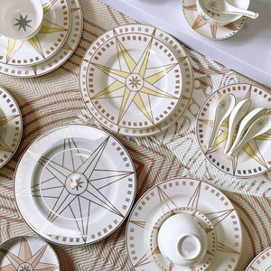 Bone China Design Variety Charge Dessert Dinner Plates Gold Patterned Edge Porcelain Bone China Ceramic <b>Dinnerware</b> - Product Image 6