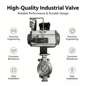 Electric High-Temperature Steam Conductive Oil Stainless Steel Pneumatic Disc Hard <b>Sealed</b> Butterfly Valve - Product Image 2