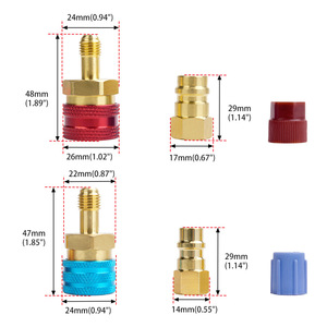 เครื่องปรับอากาศรถยนต์ R1234yf R134a ขั้วต่อแบบรวดเร็วแรงดันสูงต่ำ ทองแดงทั้งหมด ปลั๊กชาร์จน้ำยาทำความเย็นอเนกประสงค์ - Product Image 2