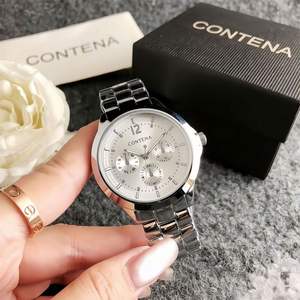 Compra al por mayor Relojes de pulsera de cuarzo de lujo con logotipo personalizado, de la mejor calidad, para mujer, de acero inoxidable, resistentes al agua, con tres esferas. - Product Image 5