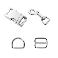 Boucles de sécurité pour chien en métal de luxe professionnelles de 25 mm, robustes, à dégagement rapide, à double clip, anneaux en D, boucles à dégagement latéral pour colliers de chien