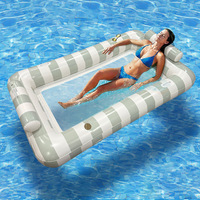 Hamac gonflable double extra-large en PVC, chaise longue flottante pour la piscine, chaise longue de soleil pour l'été