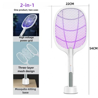 Lampe Répulsive Anti-Moustique Rechargeable UV Haute Tension JZ 3000V, Attrape-Mouche et Raquette Électrique pour Maison
