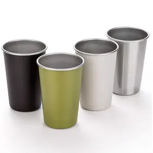 High-quality 16 Oz Stainless Steel Pint Cups Metal Stackable Mugs Durable Cup Chilling Beer Glasses Pint Tumbler For Travel