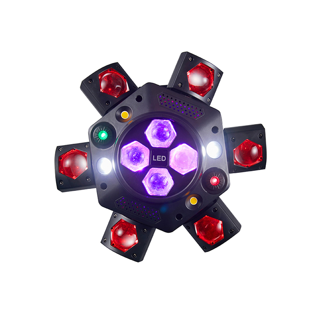 RGBW LED Moving Head Stage Lights Atmosphere Bar Voice-Activated Flash Laser Effect DMX512 Control Mode Disco Stage Lighting