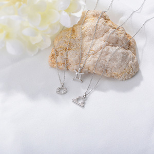 Tendance 14k 18k Plaqué Or Zircon <span class=keywords><strong>De</strong></span> Luxe En Argent Sterling 925 12 Signe Du Zodiaque Symbole Pendentif Colliers - Product Image 6